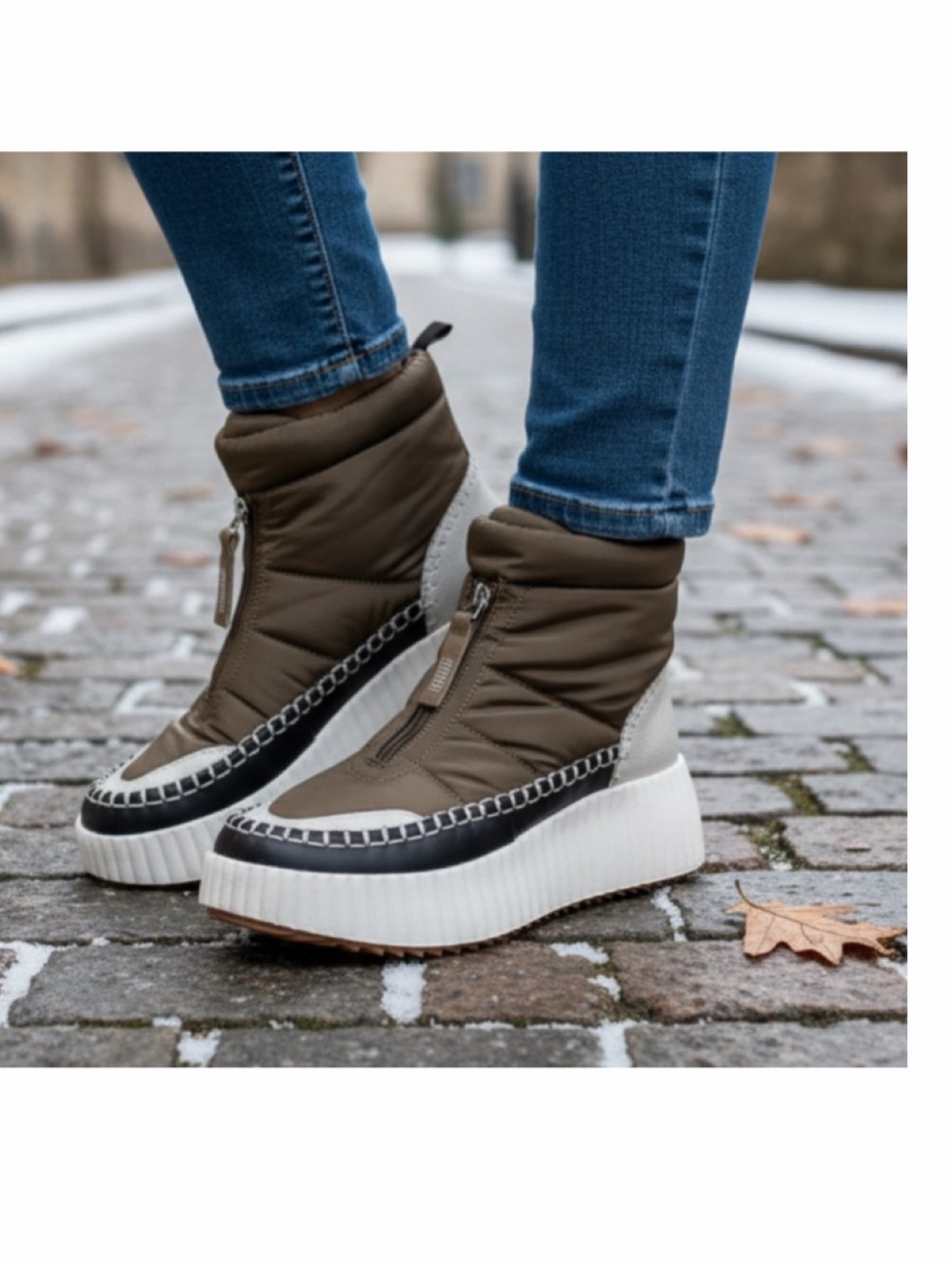 NEW Dolce Vita Devlin Quilted Sneaker Boot in Olive Green